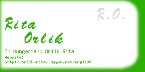 rita orlik business card